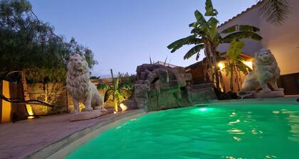 Beautiful air-conditioned villa with all comforts, private swimming pool with cascading rock,...