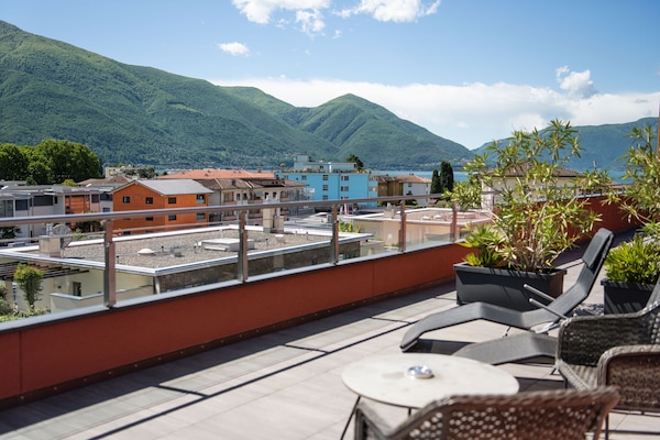 Chambre Deluxe, patio, vue montagne | Terrasse sur le toit