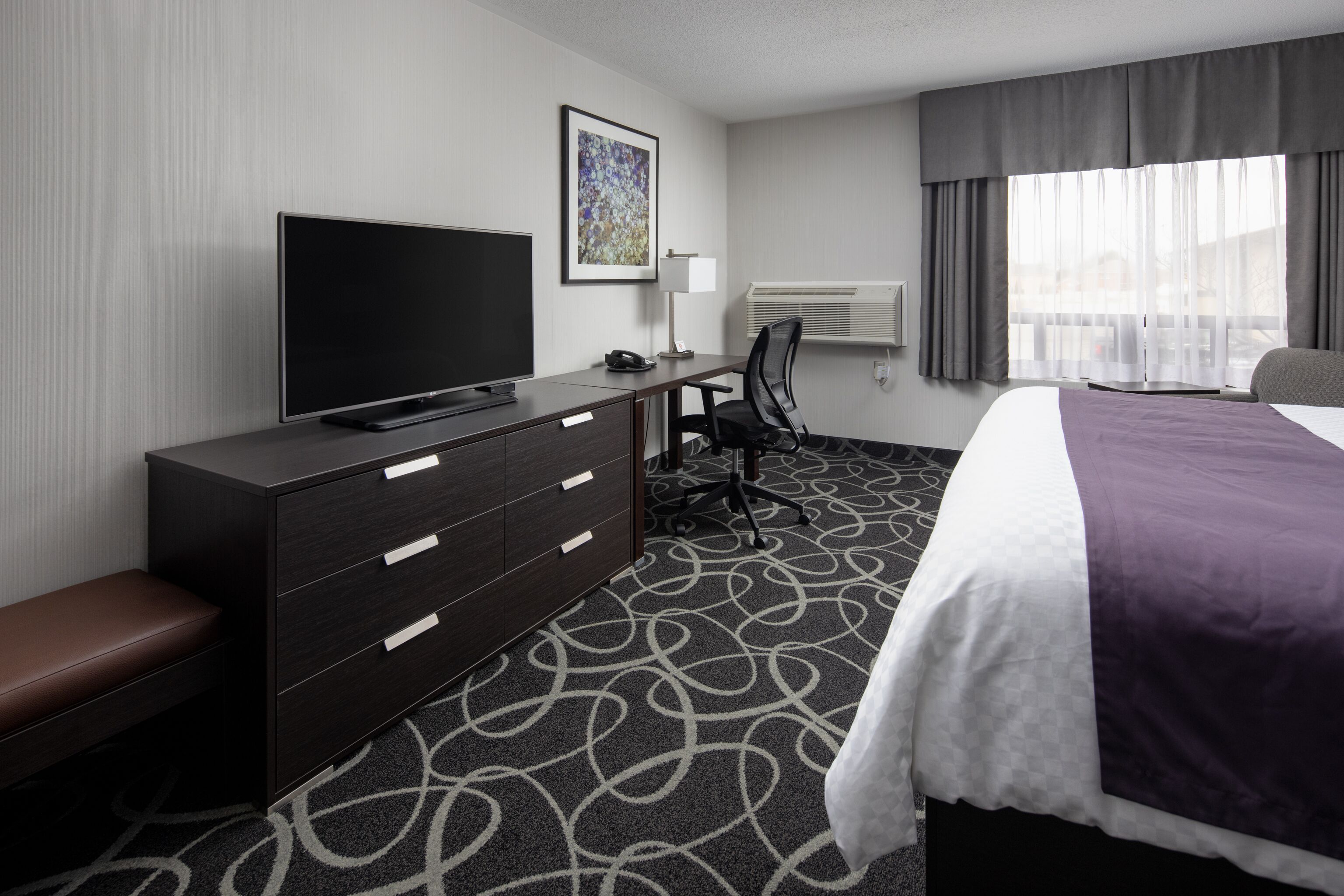 blackout curtains, iron/ironing board, free wifi, bed sheets