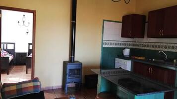 Televisión y chimenea