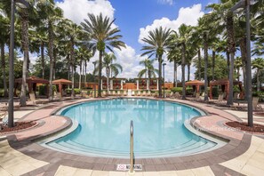 Outdoor pool, open 9:00 AM to 9:00 PM, free pool cabanas, pool umbrellas