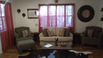 TV, DVD player, books, music library