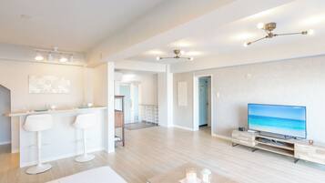 Luxury Villa | Living area | 60-inch flat-screen TV with digital channels, TV, Netflix