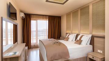 Premium bedding, memory foam beds, in-room safe, desk