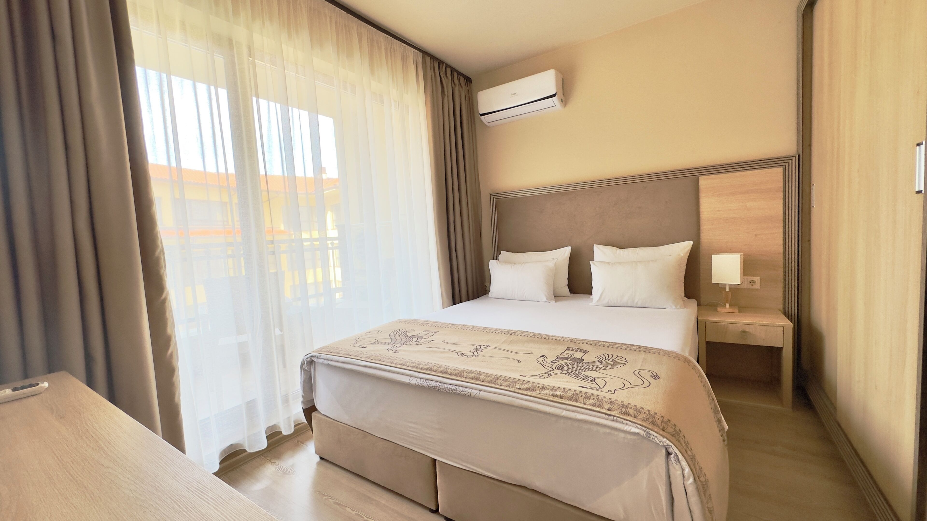 Premium bedding, memory-foam beds, in-room safe, desk