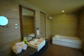 Pelican Suite | Bathroom | Shower, slippers, towels - Renest Gandhidham (Gandhidham)