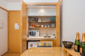 Apartment (1 Bedroom) | Private kitchen | Fridge, microwave, stovetop, espresso maker
