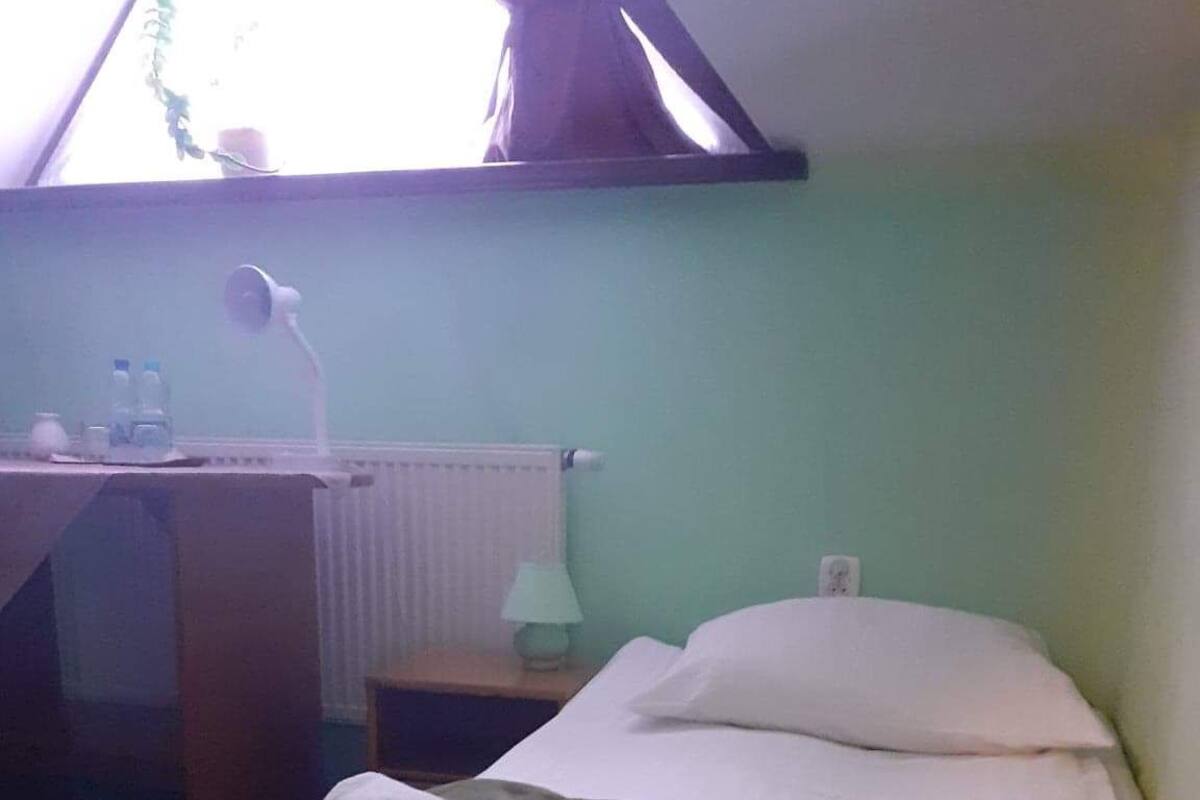 Eenpersoonskamer | Een bureau, een laptopwerkplek, verduisterende gordijnen