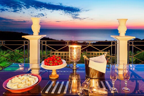 Luxury Villa with pool near Capo D'Orlando, with sea views towards the Aeolian Islands, Sicily.