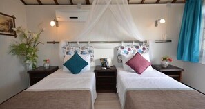 ダブルまたはツインルーム | セーフティボックス (室内)、防音設備、WiFi (無料)、ベッドシーツ