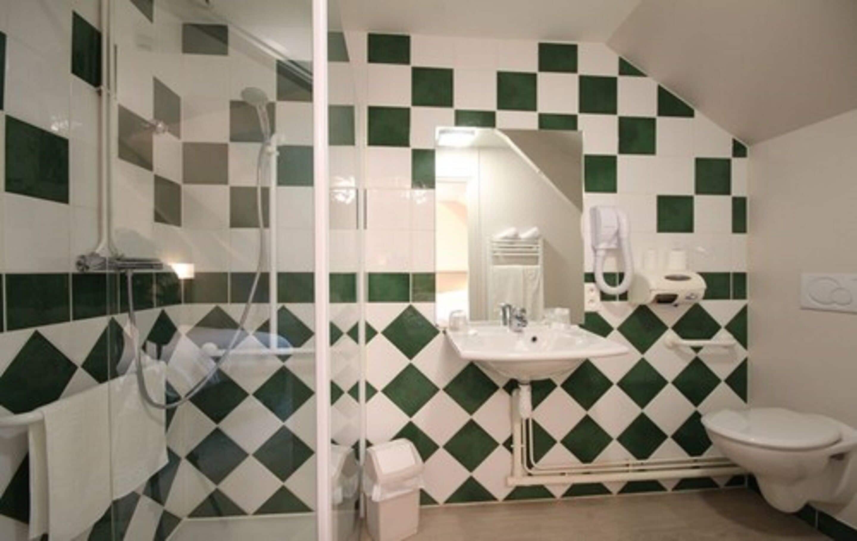 superior double room | bathroom | shower, free toiletries, hair dryer, towels