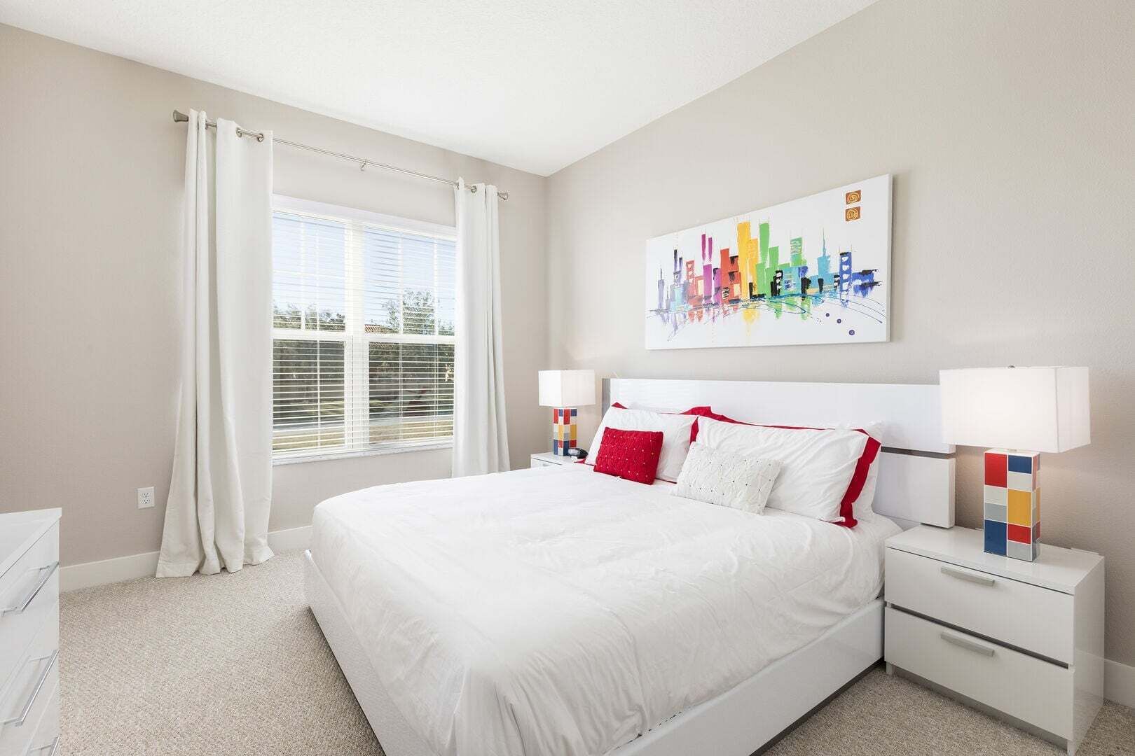 Rest in our High Quality beds, right after a long day in the parks! (which are really close to our home!)