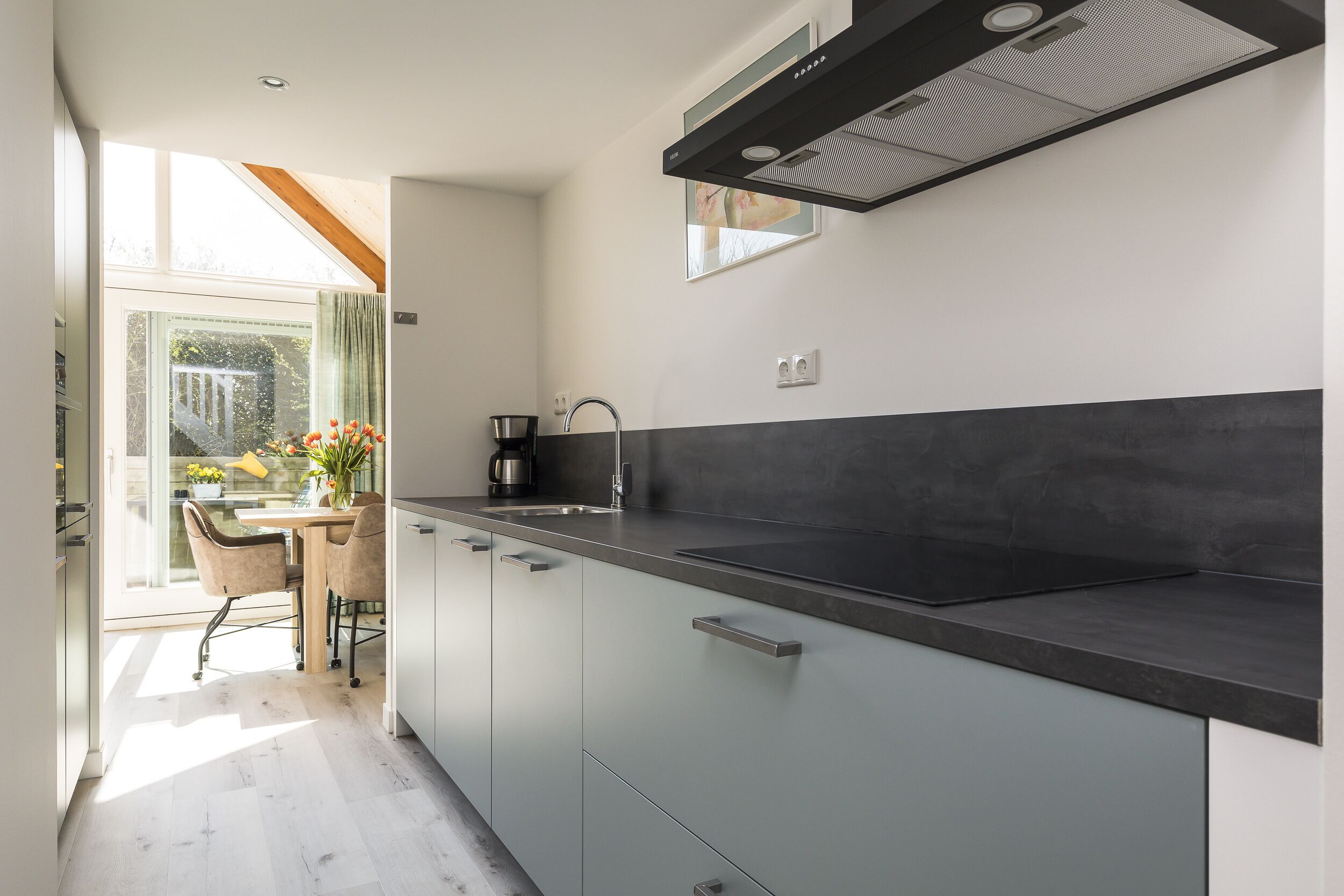 Cabin | Private kitchen | Full-size fridge, microwave, stovetop, coffee/tea maker