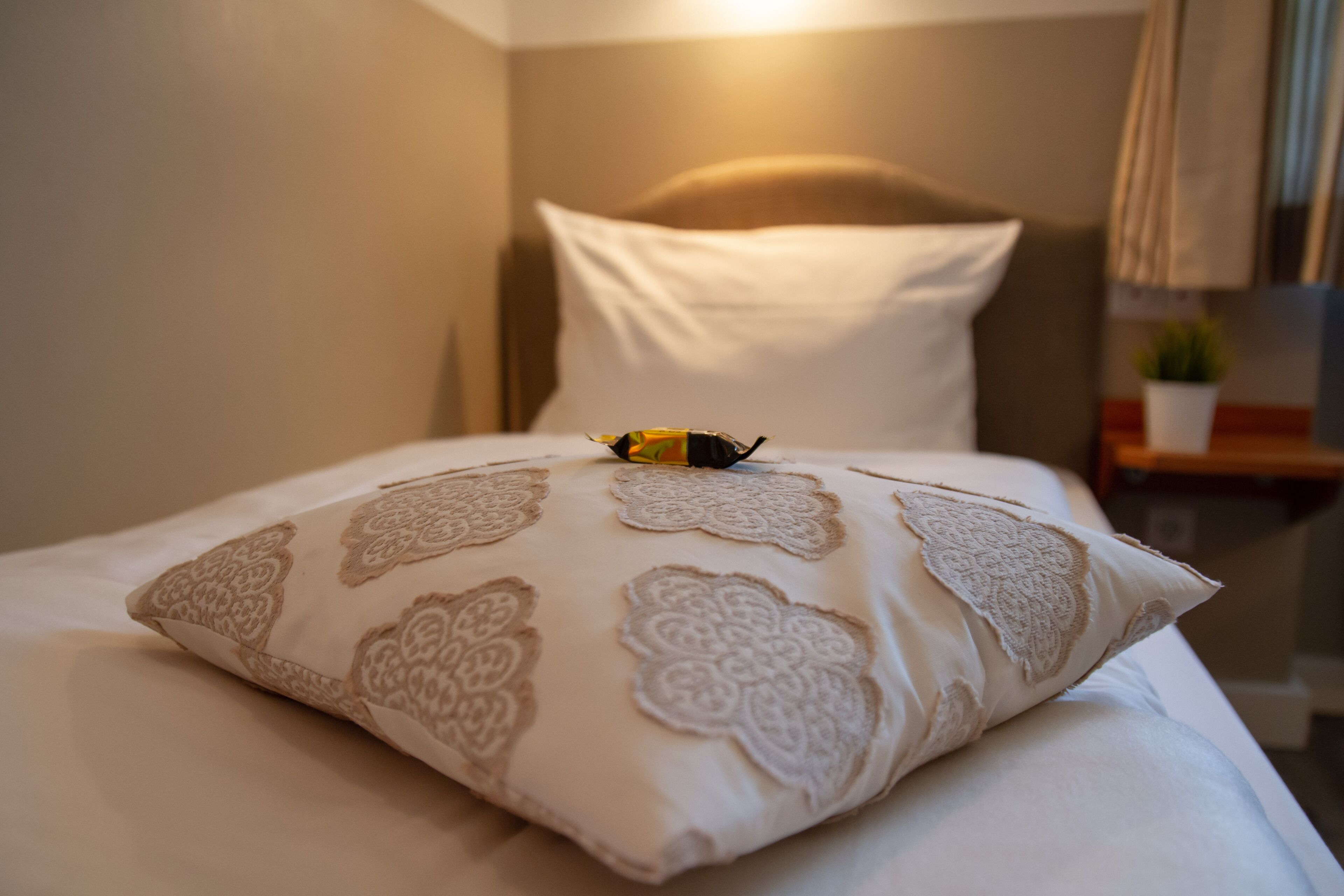 desk, laptop workspace, blackout curtains, iron/ironing board