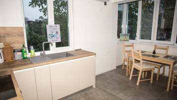 Fridge, oven, stovetop, dishwasher