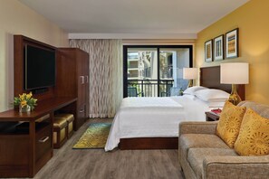 Studio, 1 King Bed, Kitchenette, Garden View (Balcony) | Living area | 43-inch flat-screen TV with cable channels, TV - Sheraton Kauai Resort Villas (Koloa)