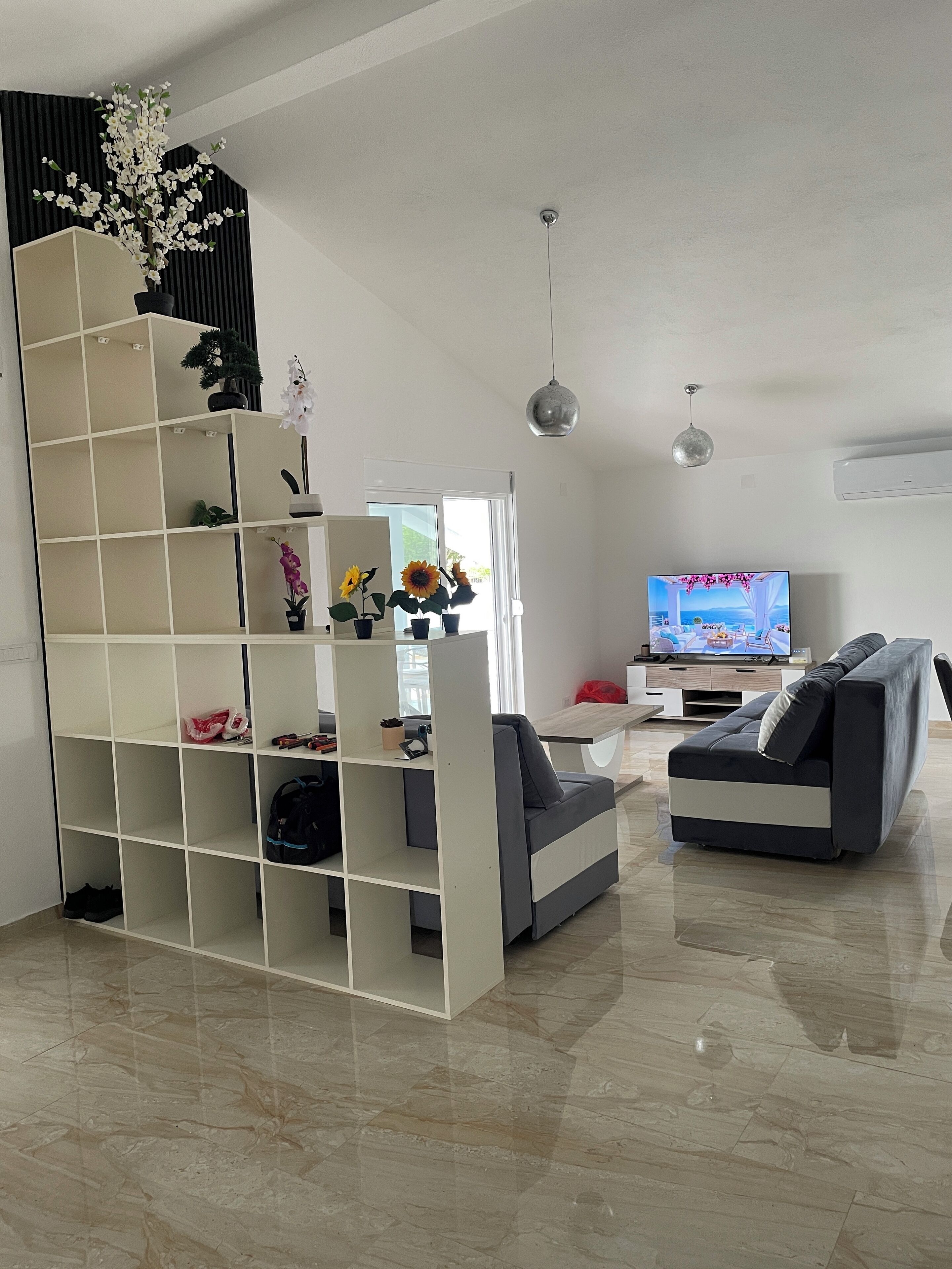 Televisor intel·ligent i llibres 