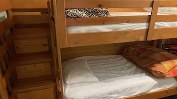 A bunk bed with a lower bunk and a storage drawer below.
