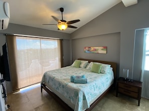 4 bedrooms, desk, iron/ironing board, travel cot
