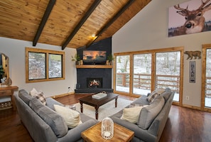 Smart TV, fireplace, video games, table tennis