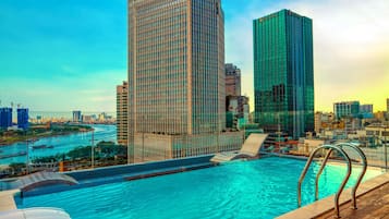 Outdoor pool, open 6:30 AM to 9:30 PM, sun loungers