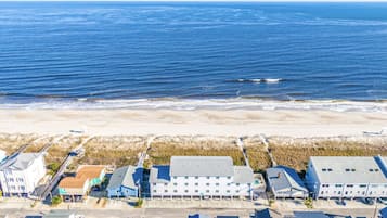 On the beach, beach towels