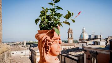 Luxury Double Room with view on Staircase of Santa Maria del Monte | Balcony view