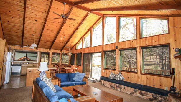 House, 6 Bedrooms | Living room | 36-inch TV with digital channels, fireplace, stereo - Wodehouse-1057 by Big Bear Vacations (Big Bear Lake)