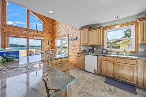 Fridge, microwave, oven, stovetop - Lake frontage, Dune beach sand from deck to water! One of a kind. (Mears)