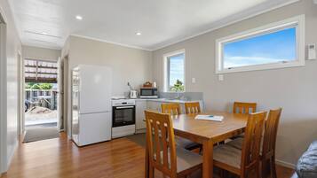 Streamside / Seaview 3 Bedroom Family Cottage | Private kitchen | Fridge, microwave, electric kettle, cookware/dishes/utensils