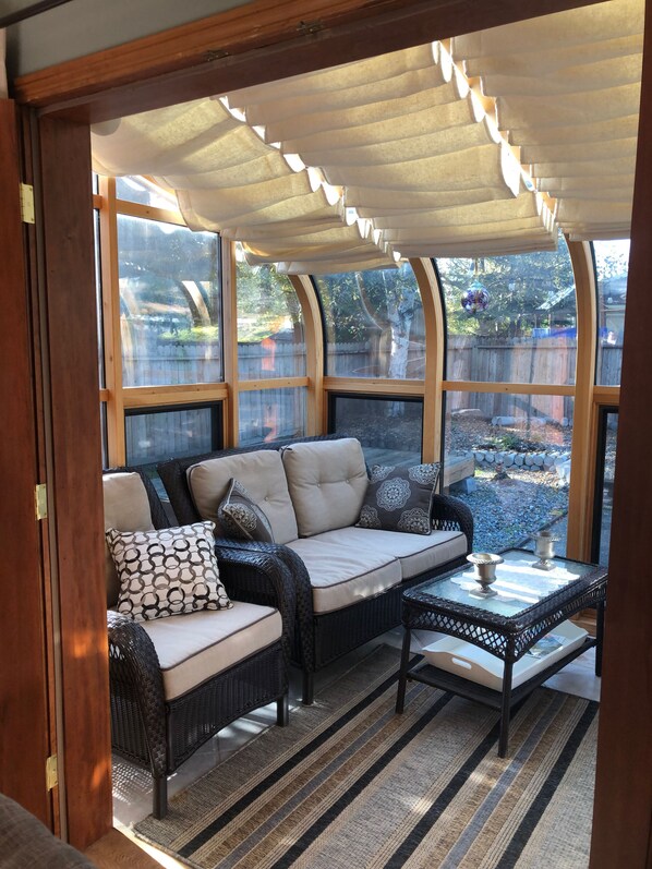 TV, fireplace, video library, offices