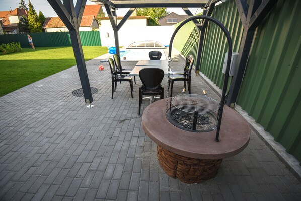 Outdoor banquet area