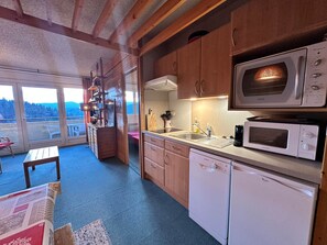 Fridge, microwave, dishwasher - 2-room apartment at the ski slopes with balcony and parking (Villard-de-Lans)