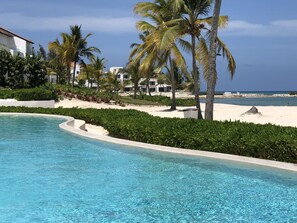 Outdoor pool - Cap Cana Marina Beach Studio Ocean View! Punta Palmera near Api Beach! Slp 2 (Punta Cana)