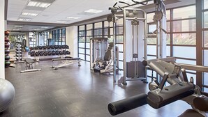 A gym with various exercise equipment, large windows, and a spacious layout. - Family Friendly 3BR Villa in Paradise- Saturday March 26- Sat., April 4, 2026 (St. John)