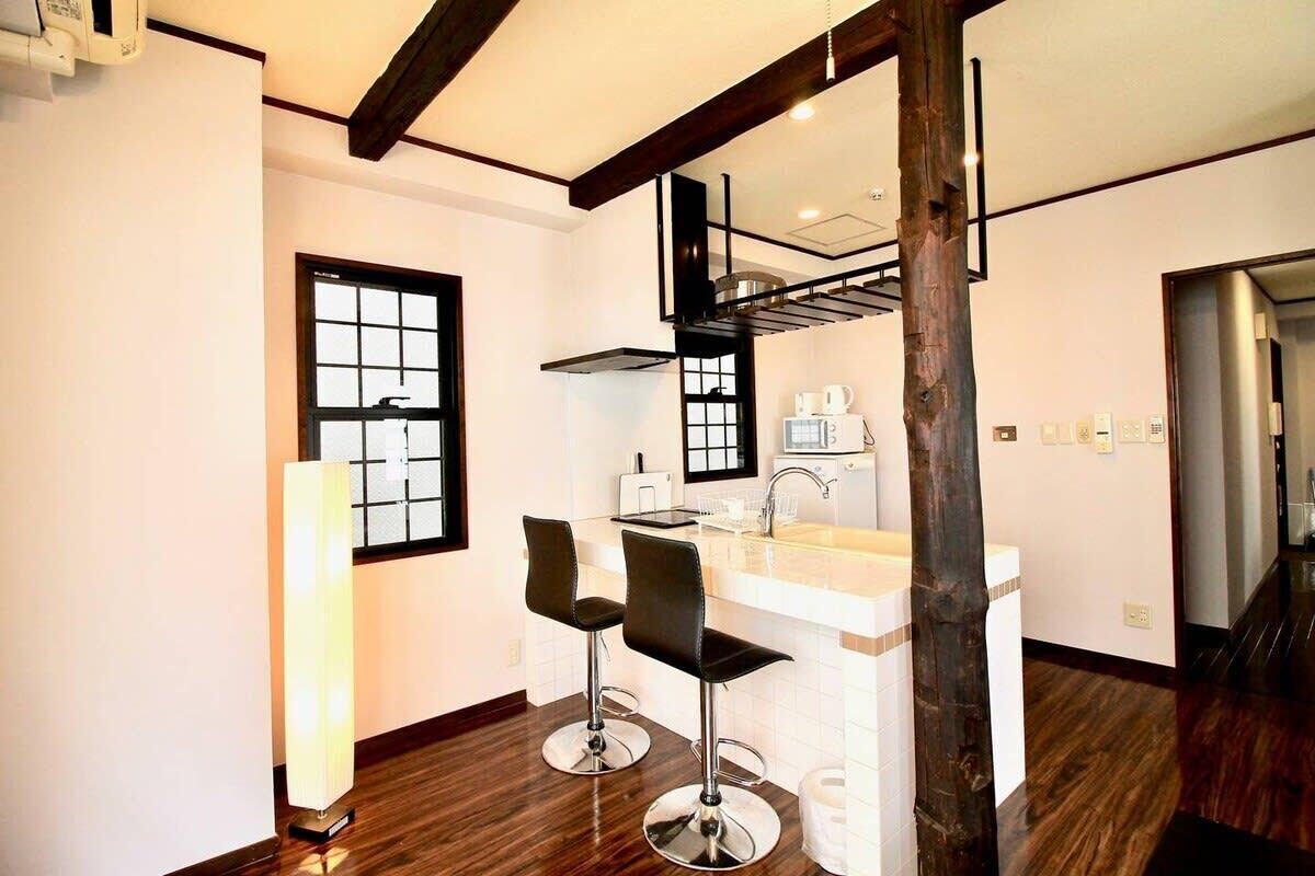 Fridge, microwave, stovetop, toaster