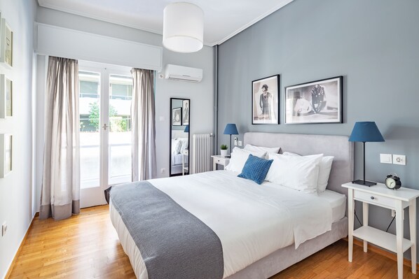 Apartment, 2 Bedrooms | Desk, laptop workspace, blackout curtains, iron/ironing board - UPSTREET Modern Downtown Flat -Acropolis (Athens)