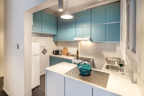 Apartment, 2 Bedrooms | Private kitchen | Full-sized fridge, oven, stovetop, espresso maker - UPSTREET Modern Downtown Flat -Acropolis (Athens)