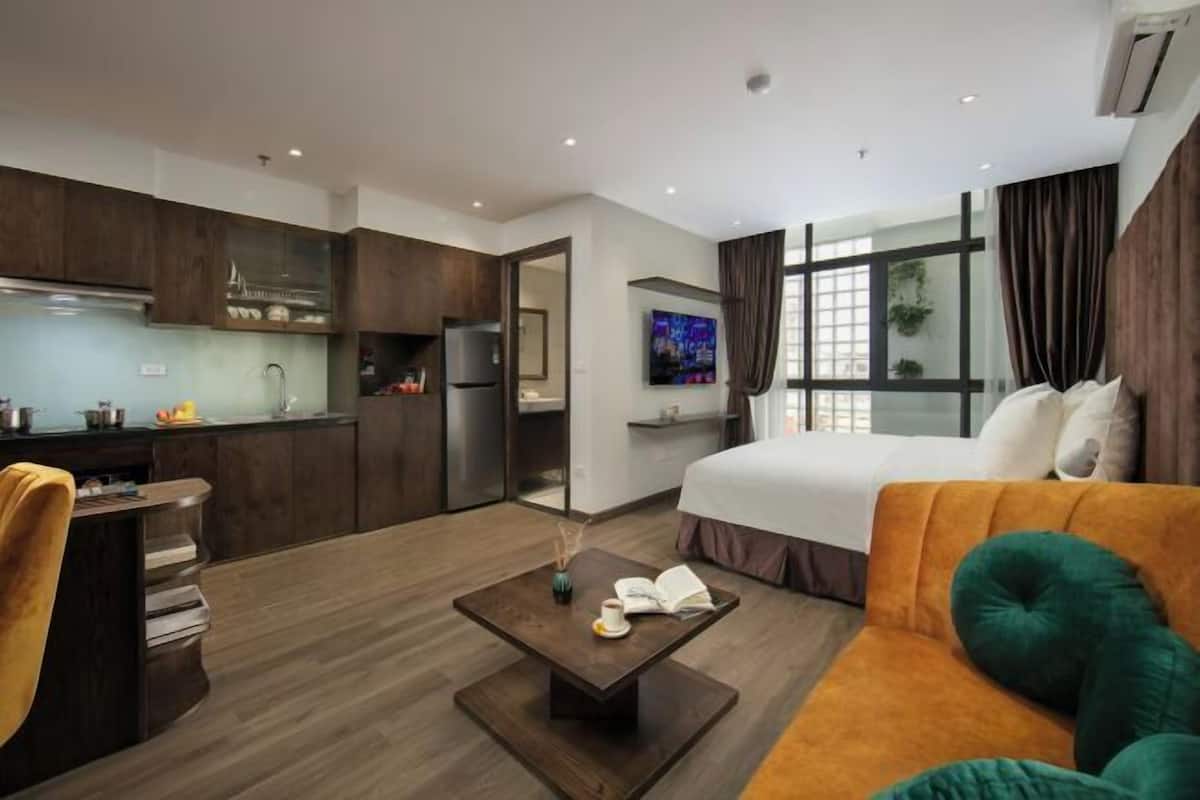 1 quarto, frigobar, cofres nos quartos, individualmente decorados