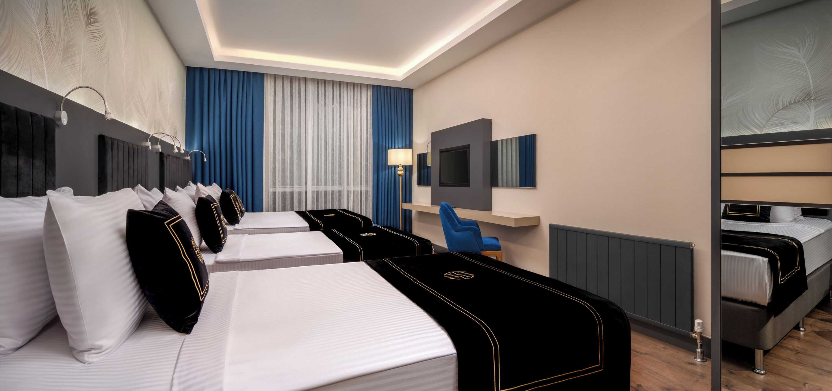 superior quadruple room | egyptian cotton sheets, premium bedding, select comfort beds, minibar