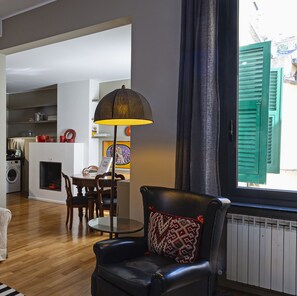 Apartment, 3 Bedrooms | Living area | Flat-screen TV, fireplace - Design in Genoa city center by Wonderful Italy (Genoa)