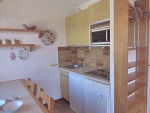 Réfrigérateur, micro-ondes, plaque de cuisson, lave-vaisselle
