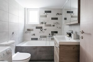 Apartment | Bathroom | Free toiletries, hair dryer, towels, soap - UPSTREET Bright 2BD Apt in Psychiko (Filothei-Psychiko)
