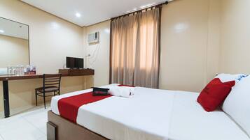 Desk, free WiFi, bed sheets