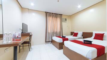 Desk, free WiFi, bed sheets