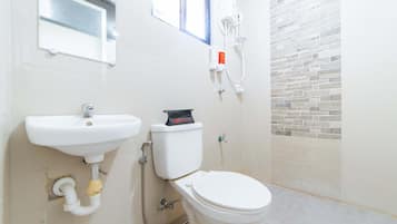 Shower, free toiletries, towels