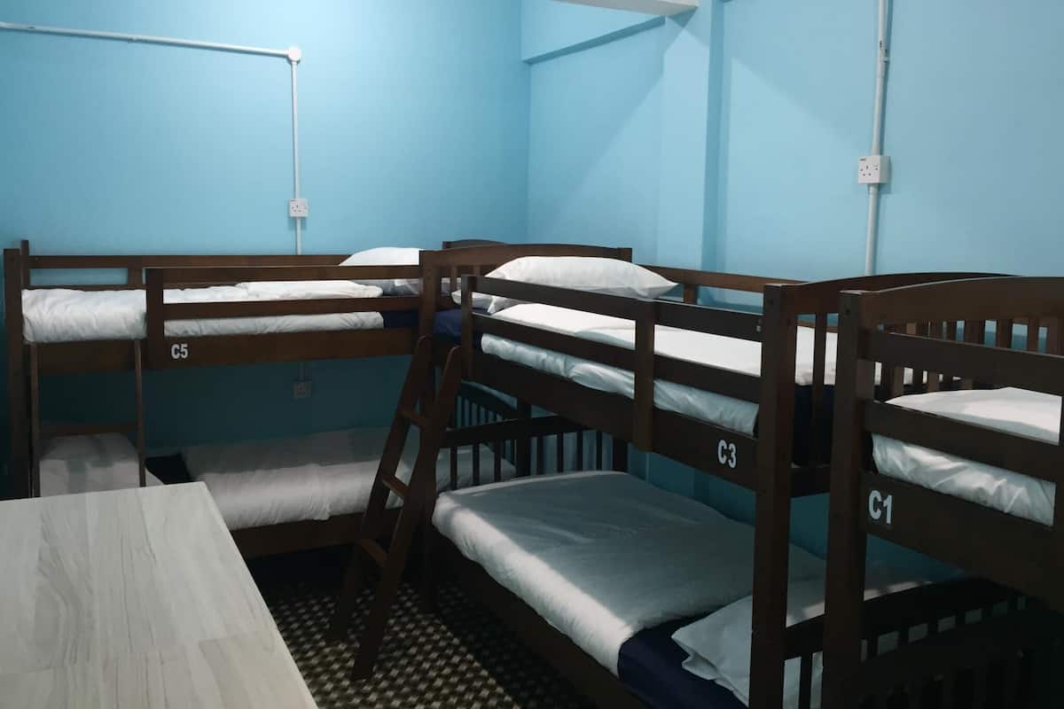 Desk, free WiFi, bed sheets