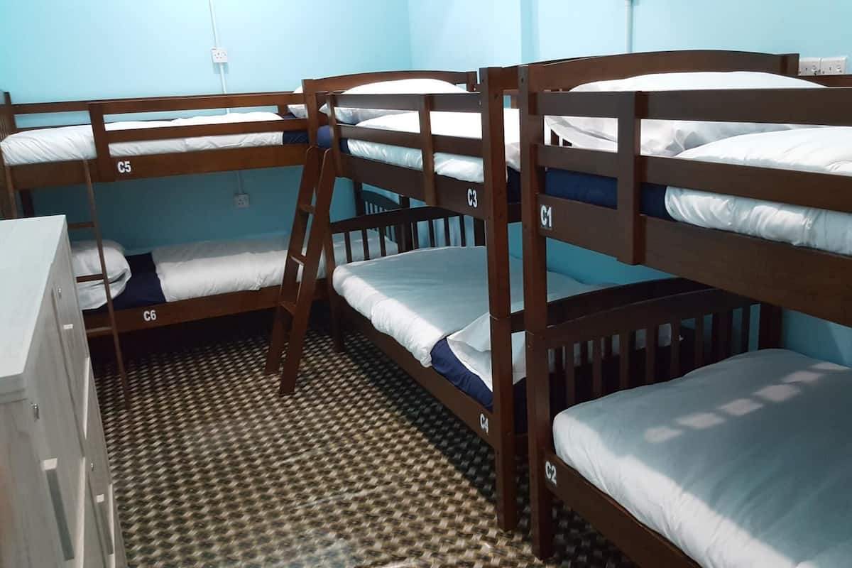 Desk, free WiFi, bed sheets