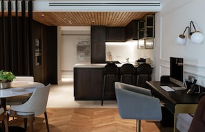 Room, 2 Bedrooms (The Summerskill Residence) | Minibar, in-room safe, desk, laptop workspace - The Guardsman Hotel and Residences (London)