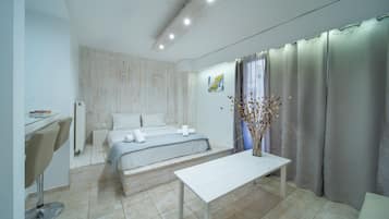 Blackout curtains, iron/ironing board, free WiFi, bed sheets